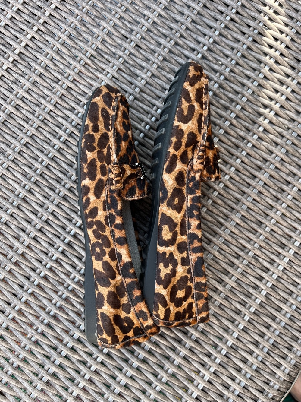 Giani Bernini Leopard Print Calf Hair Loafers Moccasins Flats 9.5 - Picture 4 of 8